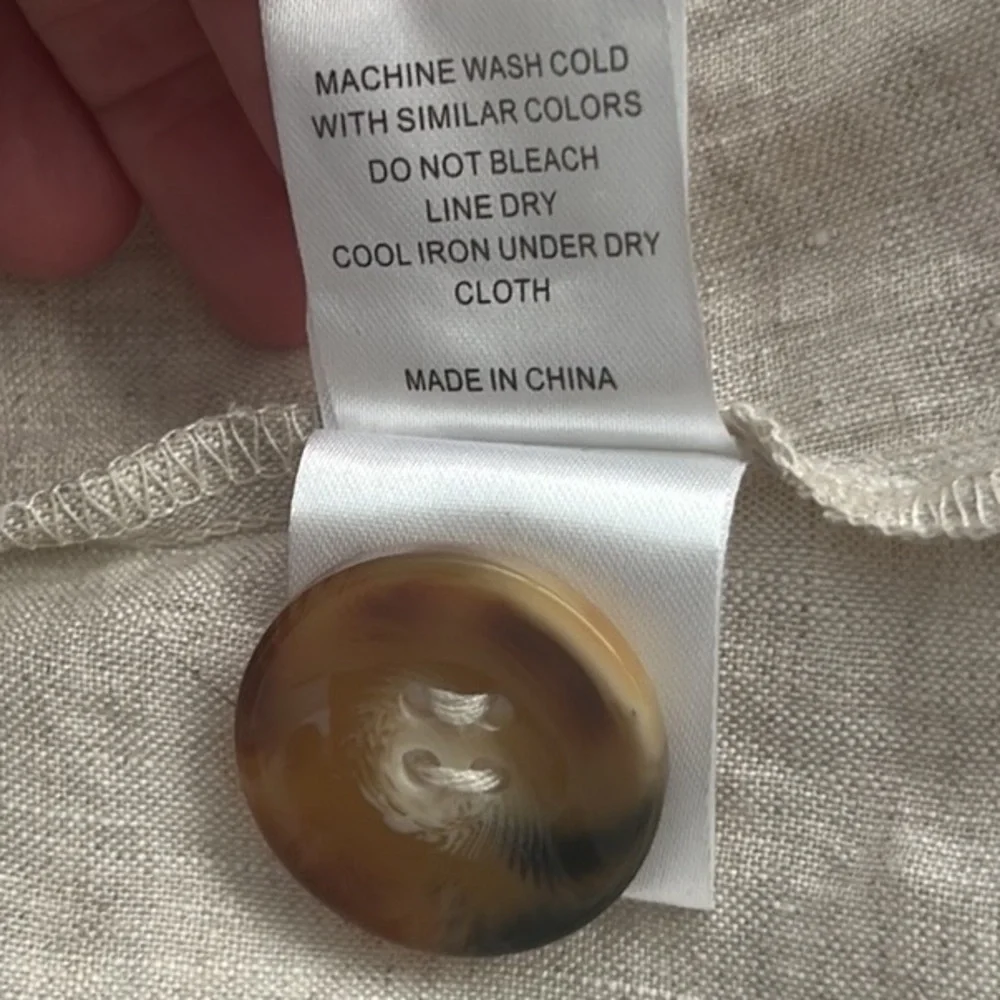 NWT, Fanco 100% Linen Beige Trench Dress Belted Lace-Up Cuff NWT Size S - Picture 10 of 16